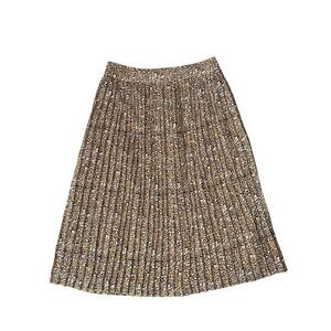 J. Crew Animal Print Pleated Midi Skirt Size 8